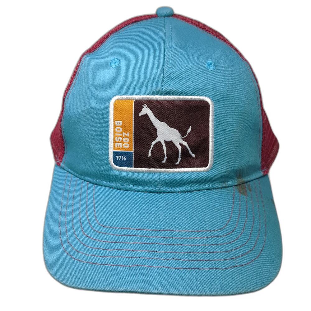 Rockville Trucker Hat Blue Pink One Size Zoo Boise Giraffe Mesh Snapback 1916